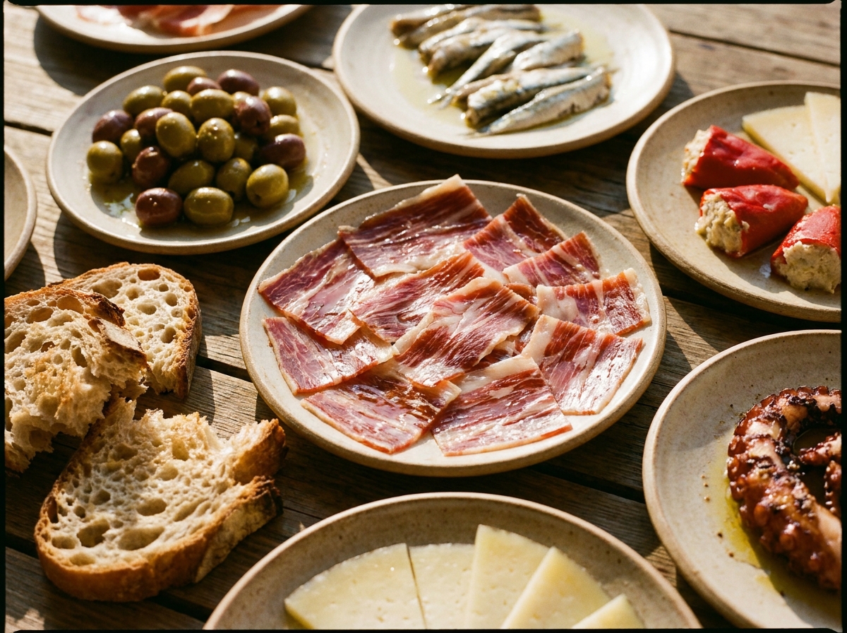 Een levendige compositie van verse tapas